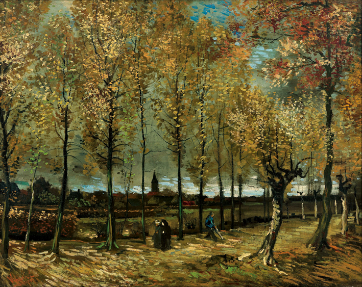  文森特·威廉·梵高  Vincent Willen Van Gogh ——纽恩的杨树林 1885